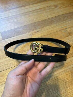 Gucci Belt 0.8 inch / 2 cm width Size 85cm fit for 26-30 Black